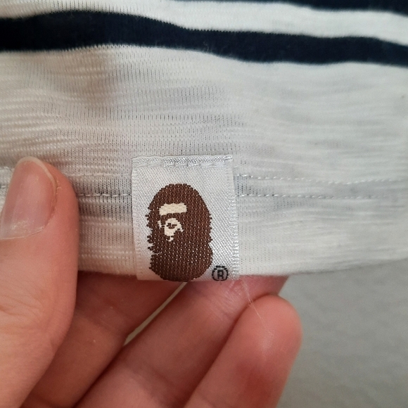Bape A Bathing Ape Striped Long Tee M - Picture 7 of 8